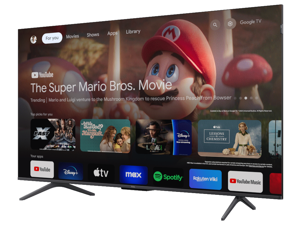 TCL 50C655 QLED TV 50" ultra HD, Google TV smart, AiPQ Pro Processor, T-screen Pro