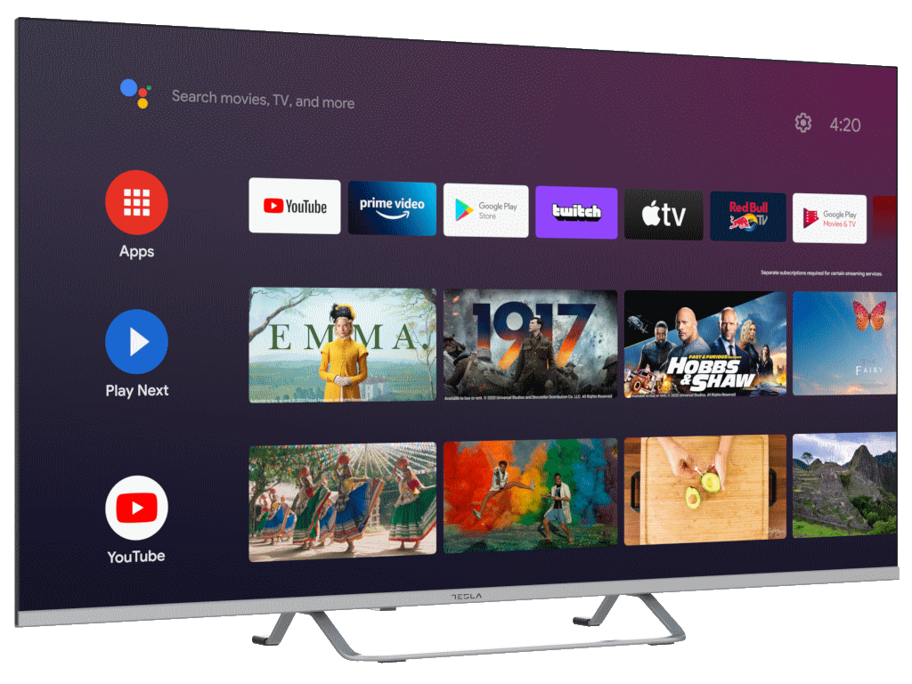 Tesla 50E635SUS LED TV 50" ultra HD, Android 11 smart TV, HDMI x 3, USB x 2, DVB-T2 - C - S2