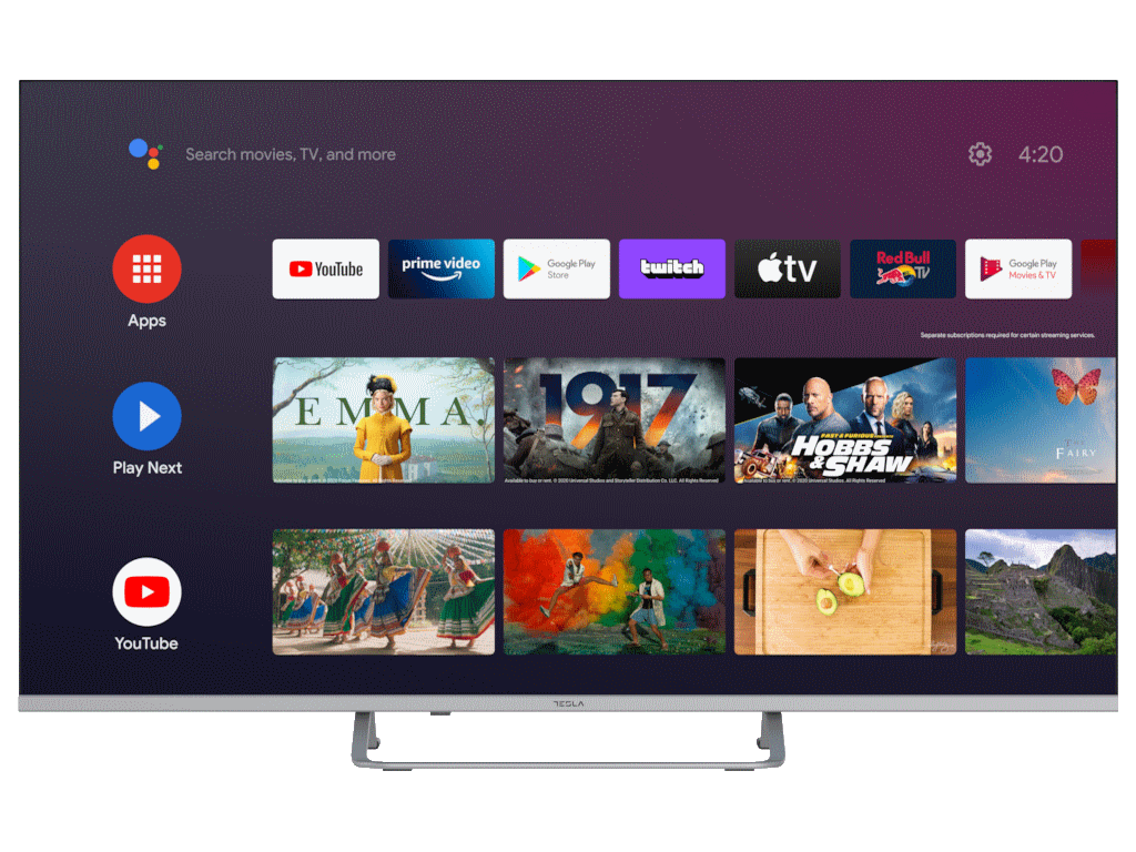 Tesla 50E635SUS LED TV 50" ultra HD, Android 11 smart TV, HDMI x 3, USB x 2, DVB-T2 - C - S2