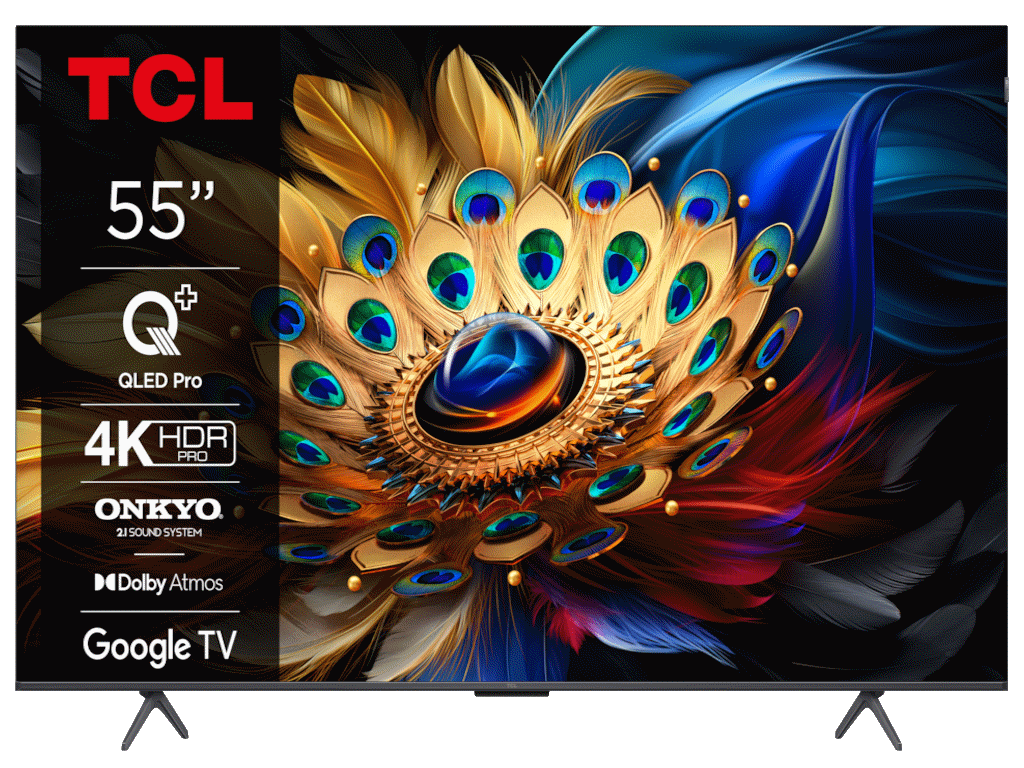 TCL 55C655 QLED TV 55" ultra HD, Google TV smart, AiPQ Pro Processor, T-screen Pro