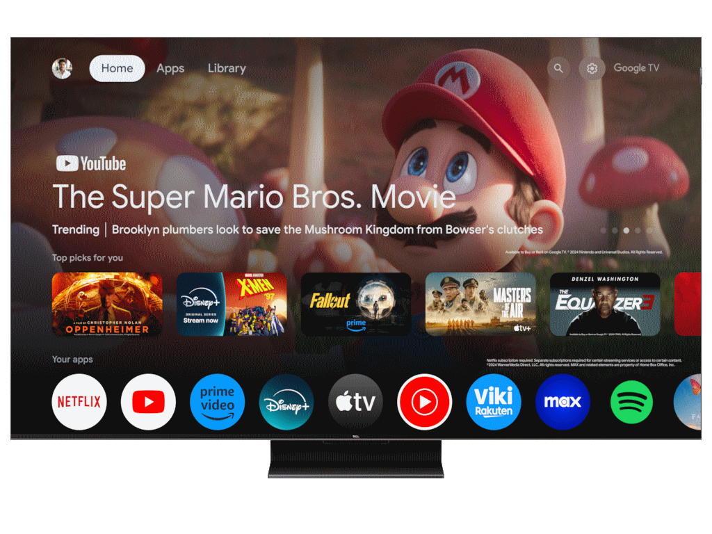 TCL 65C765 mini LED TV 65" ultra HD, Google TV smart, 1536 Local Dimming Zones, 144Hz VRR