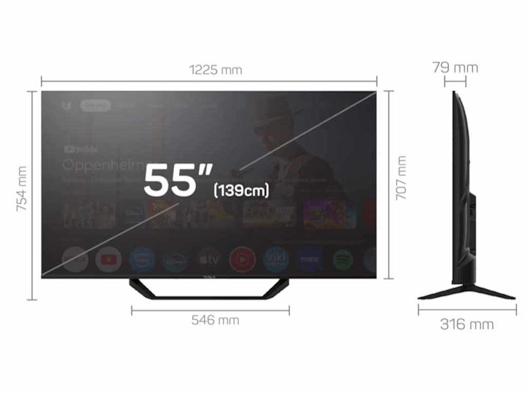 Tesla 65E655BUS LED TV 65" ultra HD, Google TV smart, DVB-T2 - C - S2