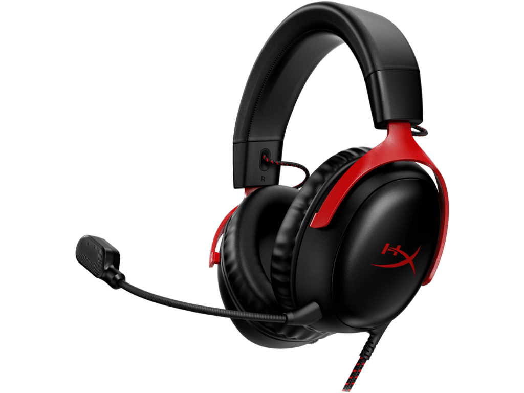 HyperX Cloud III Wired Gaming Headset USB-A 3.55mm - Over-ear - Noice cancelling mic - black-red