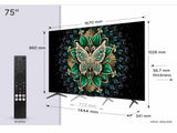 TCL 75C6K mini LED TV 75" ultra HD, Google TV smart, 512 Local Dimming Zones, 144Hz, Onkyo 2.1
