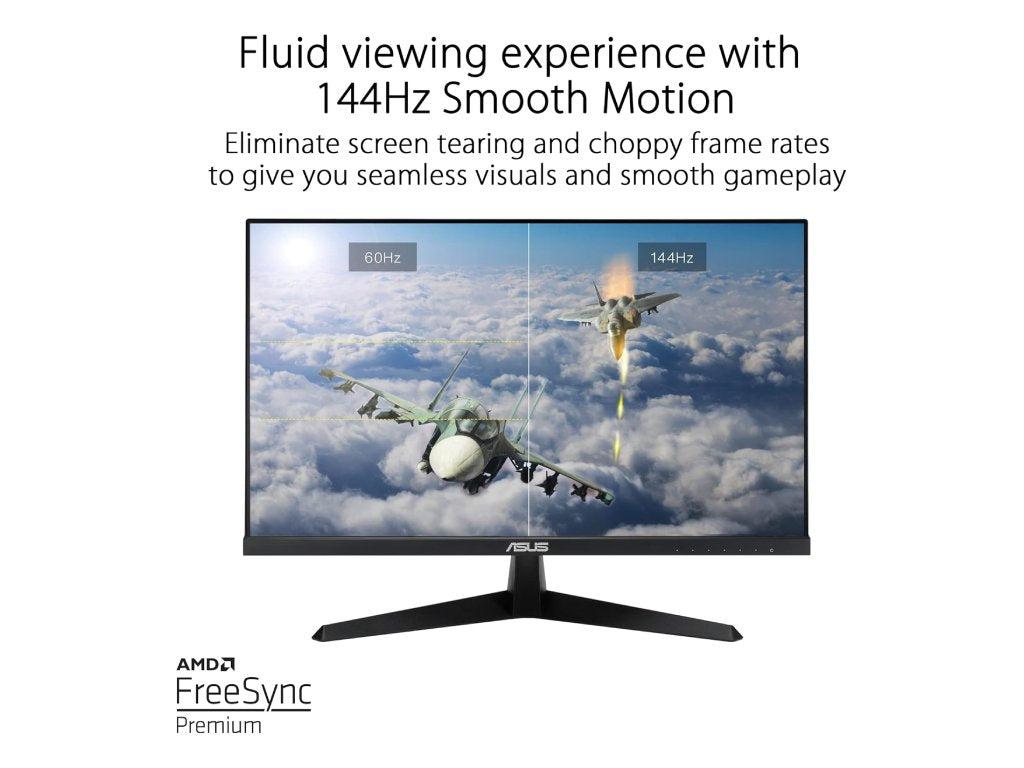 ASUS LED IPS Gaming Monitor VY249HGE, 23.8", Full HD 1920x1080, 144Hz, 1 ms, 1000:1,Eye Care, HDMI