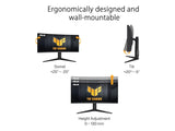ASUS TUF Gaming Curved Monitor VG34VQL3A, 34" WQHD 3440x1440, 180Hz, 1ms, DP*2 - HDMI*2, USB Hub, HAS