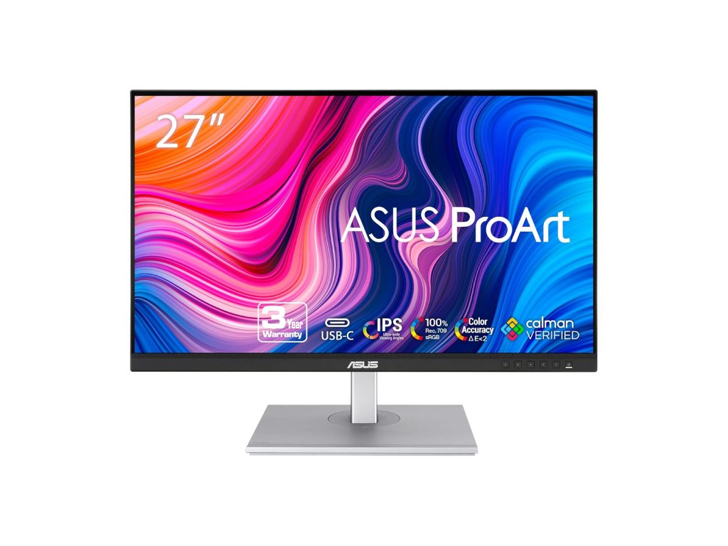 ASUS ProArt PA278CV Professional Monitor, 27", IPS WQHD 2560 x 1440, USB-C - DP - HDMI*2 - USB HUB, HAS
