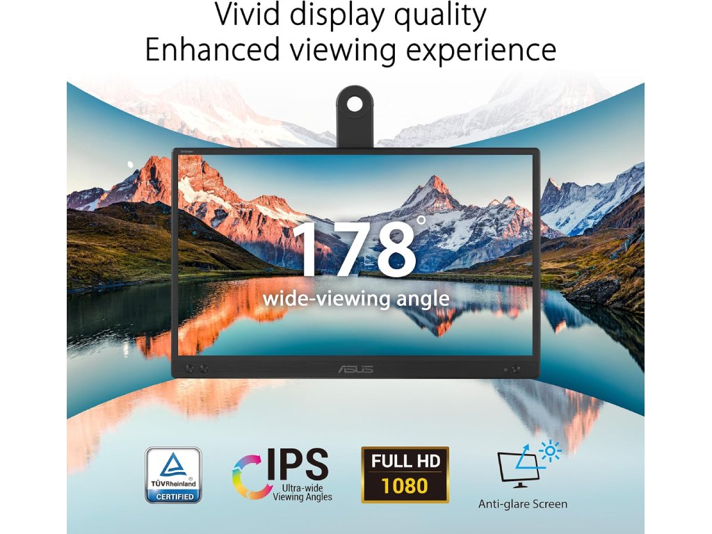ASUS ZenScreen MB166CR Portable USB Monitor 15.6" Full HD, IPS, USB Type-C