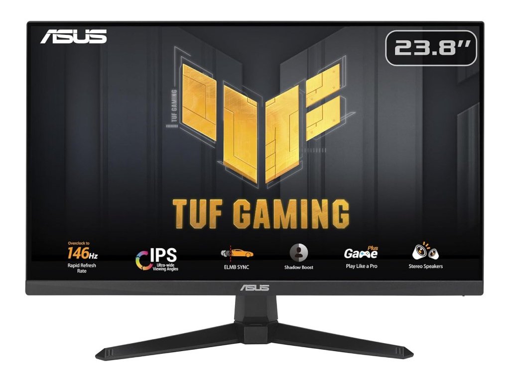 ASUS TUF Gaming IPS Monitor VG249QE5A 23.8", Full HD 1920x1080, 146Hz, 1ms,Speaker 2Wx2,DP - HDMI,Tilt