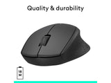LOGITECH M330 Silent Plus Wireless Optical Mouse, 1000  DPI, 3 Buttons, 1x AA Battery, Black