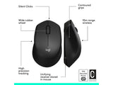 LOGITECH M330 Silent Plus Wireless Optical Mouse, 1000  DPI, 3 Buttons, 1x AA Battery, Black