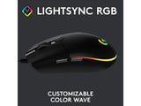 LOGITECH G203 LIGHTSYNC RGB 6 Button Gaming Mouse, 200-8000 DPI, Cable length: 2.1 m