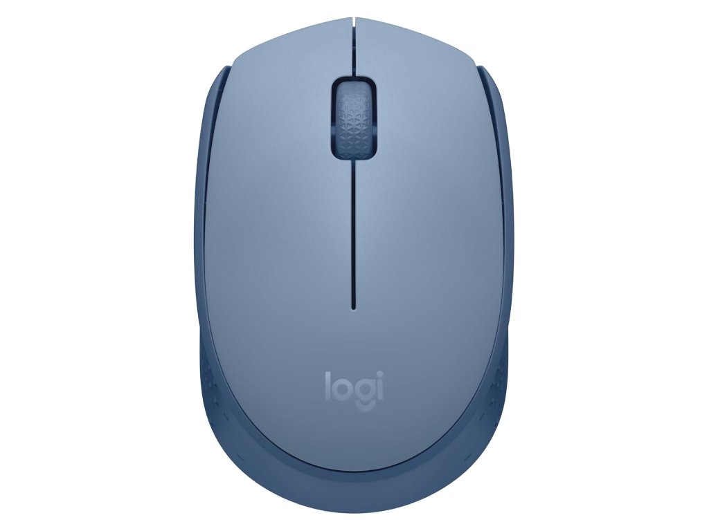 LOGITECH M171 Portable Wireless Mouse, 2.4 Ghz, 1000 dpi, 1 x AA Battery, 10 m, Blue - Grey