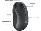 LOGITECH M240 Silent Bluetooth Mouse, Graphite, DPI 400-4000, 3 Buttons, 1 x AA Battery