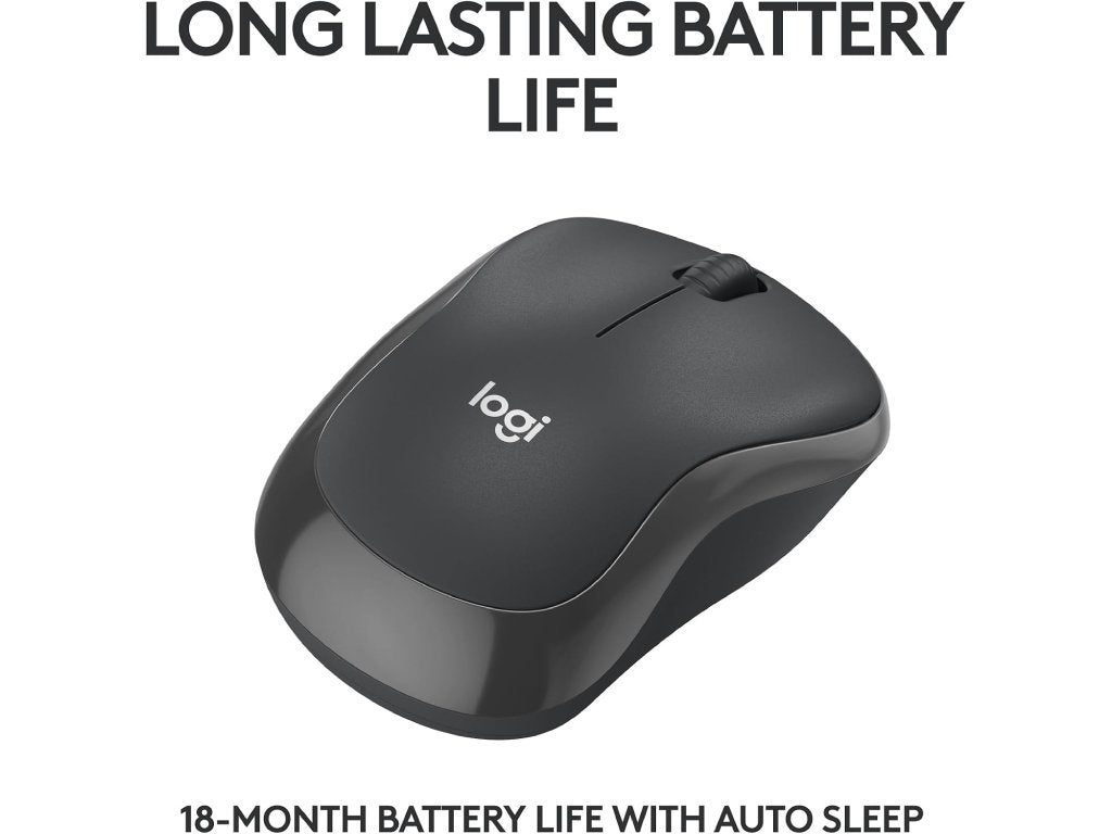 LOGITECH M240 Silent Bluetooth Mouse, Graphite, DPI 400-4000, 3 Buttons, 1 x AA Battery