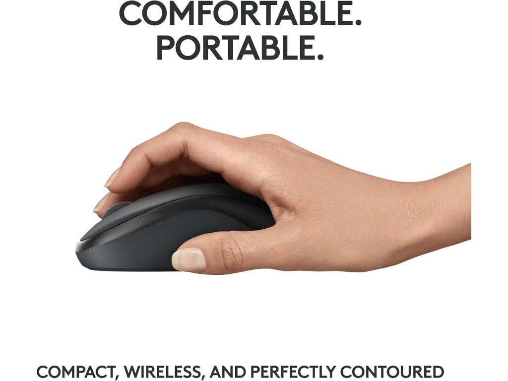 LOGITECH M240 Silent Bluetooth Mouse, Graphite, DPI 400-4000, 3 Buttons, 1 x AA Battery
