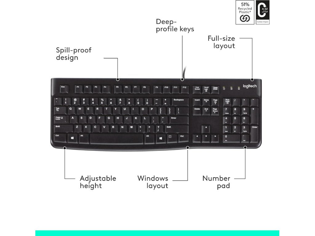 LOGITECH K120 Tastatura, US Layout, USB