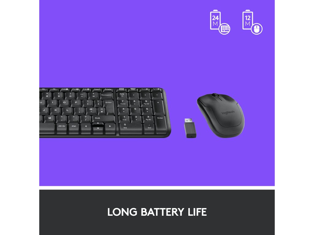 LOGITECH MK220 Compact Wireless Keyboard + Mouse Combo, US Layout