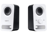 LOGITECH Z150 Compact Stereo Speakers, Total Watt (RMS): 3W, 3.5 mm input*2, Headphone jack*1, White