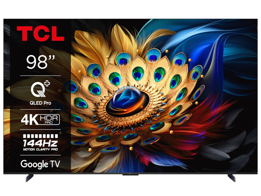 TCL 98C655 QLED TV 98" ultra HD, Google TV smart, AiPQ Pro Processor, T-screen Pro
