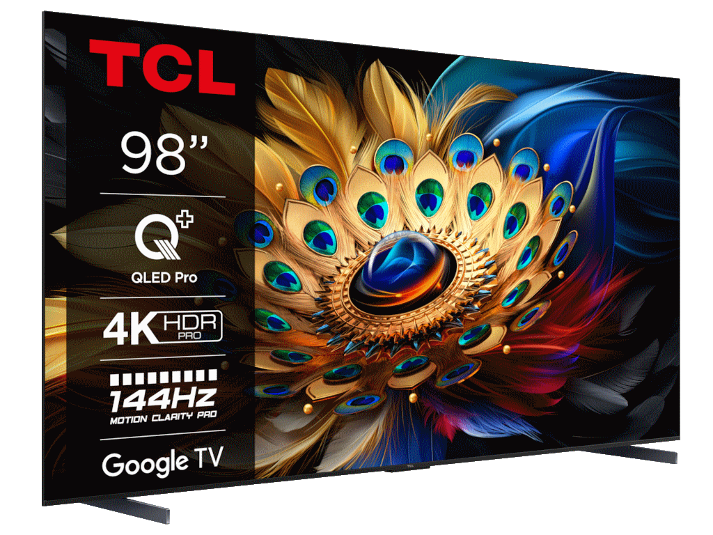 TCL 98C655 QLED TV 98" ultra HD, Google TV smart, AiPQ Pro Processor, T-screen Pro