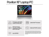 HP Pavilion 16-af0009nm Ultra5 125U - 512GB - 16GB DDR5 - IntelGraphics - NoOS - 16" 2K IPS - bcl - Natural silver