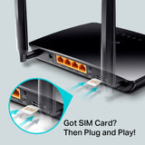 TP-LINK ARCHER MR200 AC750 Wireless Dual Band 4G LTE Router, 1 Nano SIM Card Slot