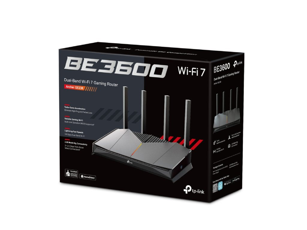 TP-LINK ARCHER GE230 BE3600 Dual-Band Wi-Fi 7 Gaming Router, 2x 2.5G Ports, 3x Gb LAN, USB 3.0