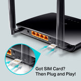 TP-LINK ARCHER MR200 AC750 Wireless Dual Band 4G LTE Router, 1 Nano SIM Card Slot