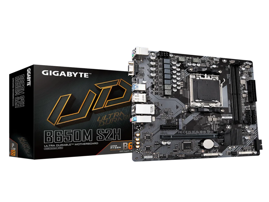 GIGABYTE AMD Ryzen MB B650M S2H, 2*DDR5 6400MHz, PCIe 4.0, AM5 Socket, GbE LAN, DP - HDMI - VGA