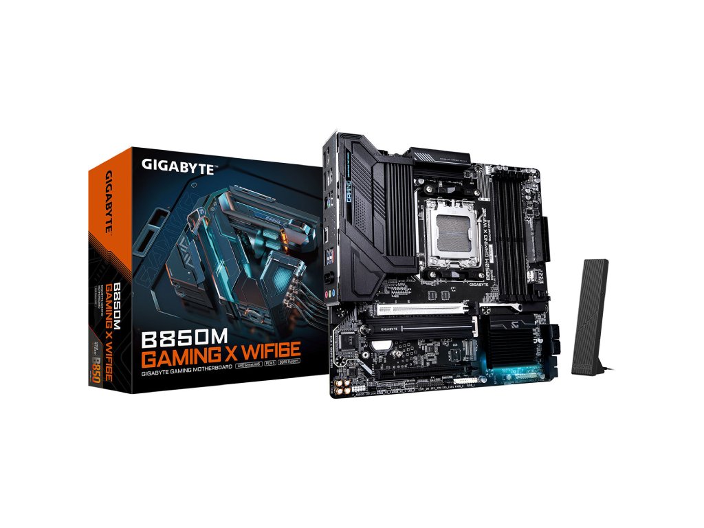 GIGABYTE AMD Ryzen MB B850M GAMING X WF6E,4*DDR5 8200MT - s,1*PCIe 5.0 - 2*M.2,HDMI - DP,AM5,WIFI6E,2.5GbE