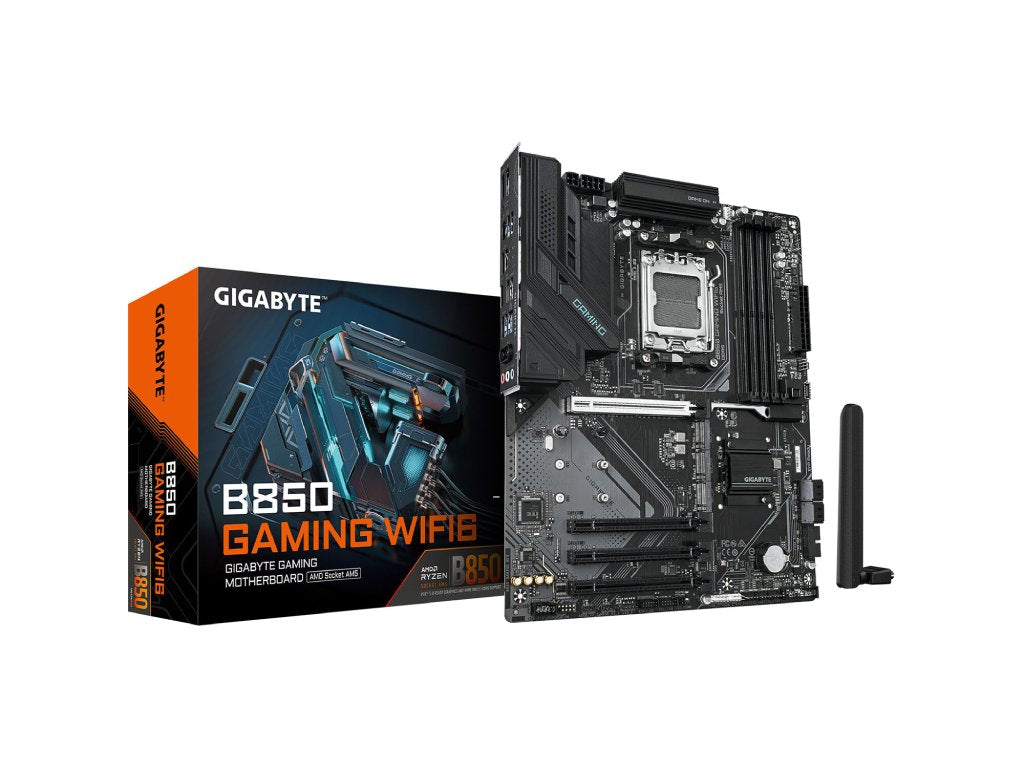 GIGABYTE AMD Ryzen MB B850 GAMING WF6, 4*DDR5 8200MT - s, 1*PCIe 5.0 - 3*M.2, HDMI - DP, AM5,WIFI6,GbE LAN