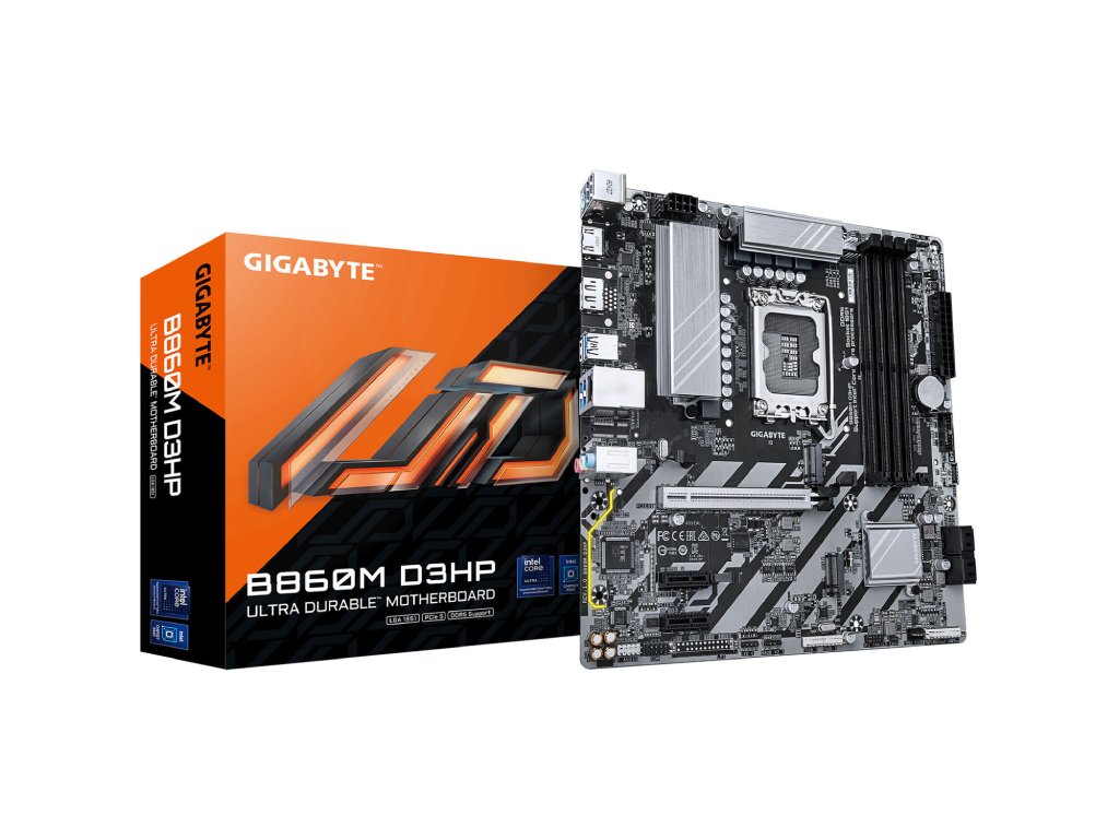 GIGABYTE INTEL MB B860M D3HP, 4*DDR5 9066 MT - s, PCIe 5.0, 2*M.2, DP - HDMI, GbE LAN, LGA 1851