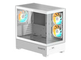 GIGABYTE C201 Panoramic ICE Mid Tower PC Case(mini-ITX - m-ATX), Pre-installed 3 ARGB fans,USB*2,White