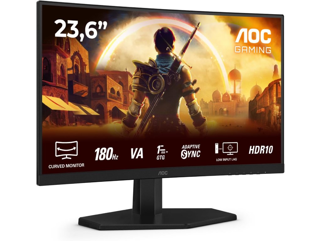 AOC Curved Gaming Monitor C24G42E, 23.8", Full HD 1920x1080, 180Hz, 1 ms, 3000:1, HDMI*2 - DP, 2W x 2