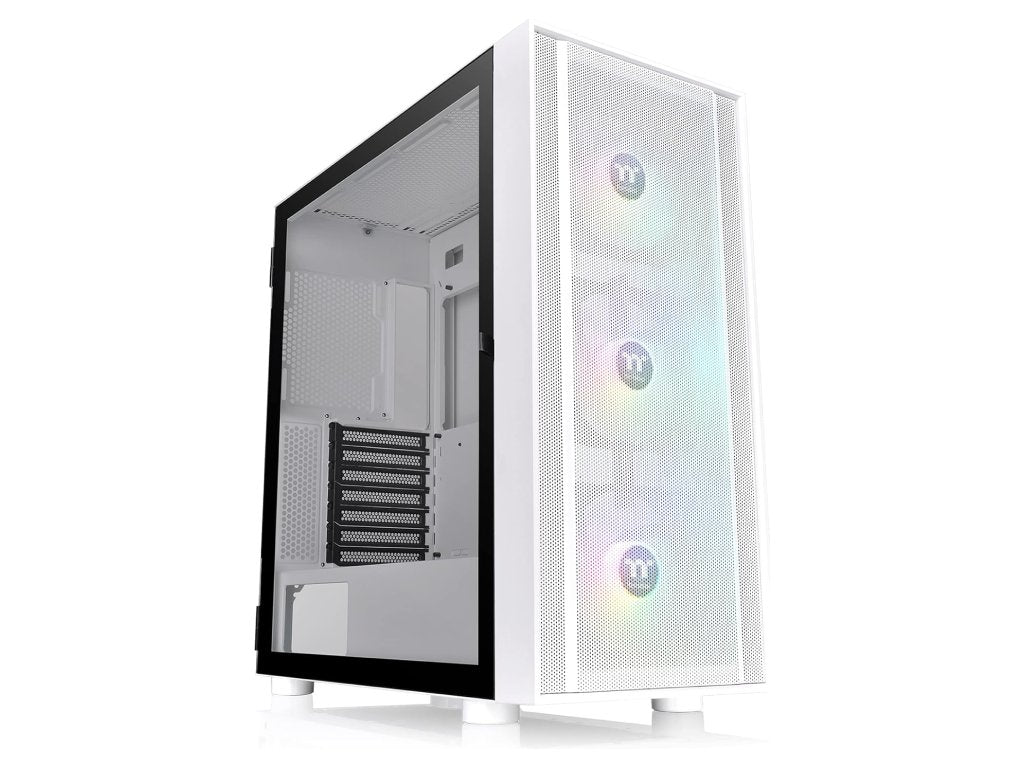 THERMALTAKE H570 TG Snow ARGB Mid Tower, Tempered Glass - Mesh Front Panel - 120mm ARGB Lite Fan*3 - USB