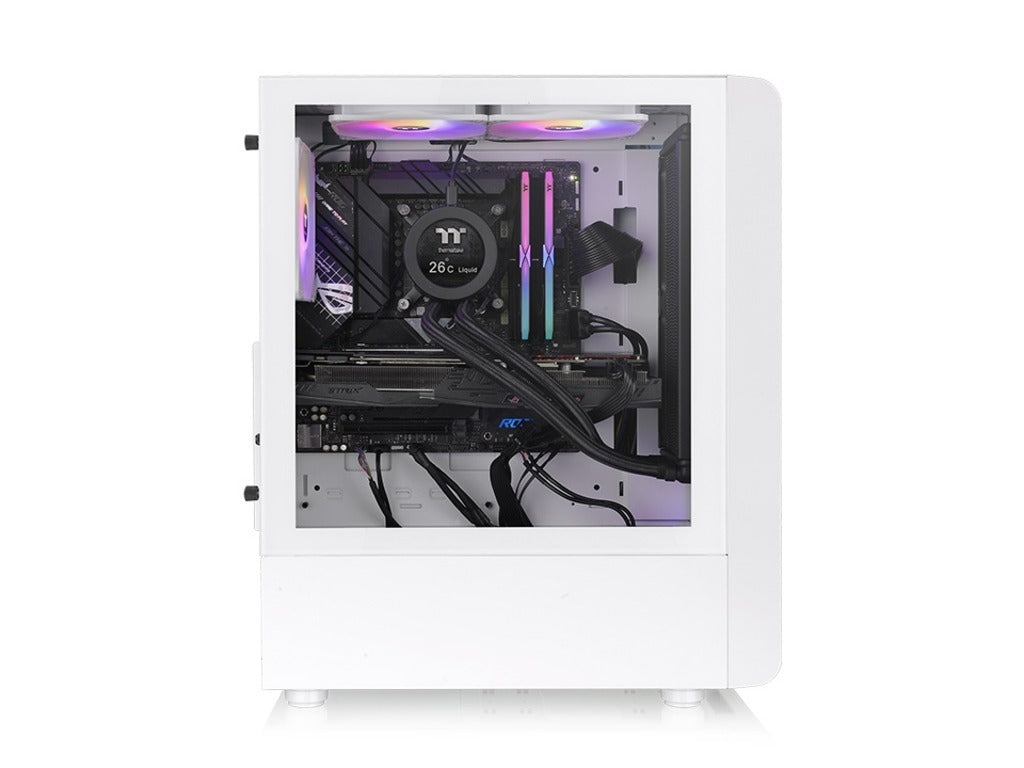 THERMALTAKE S200 TG ARGB Snow Mid Tower Chassis, Mesh, 3x hydraulic bearing 120mm ARGB, USB 3.0 x 2