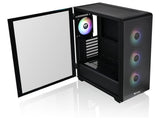 THERMALTAKE S250 TG ARGB Mid Tower Chassis, Mesh, 4x CT120 120mm ARGB Fans, USB 3.0 x 2
