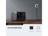 DJI Power 500 - 512Wh Portable Power Station, AC Output x2,USB-C x2,USB-A x2,SDC Lite x1,AC Input x1