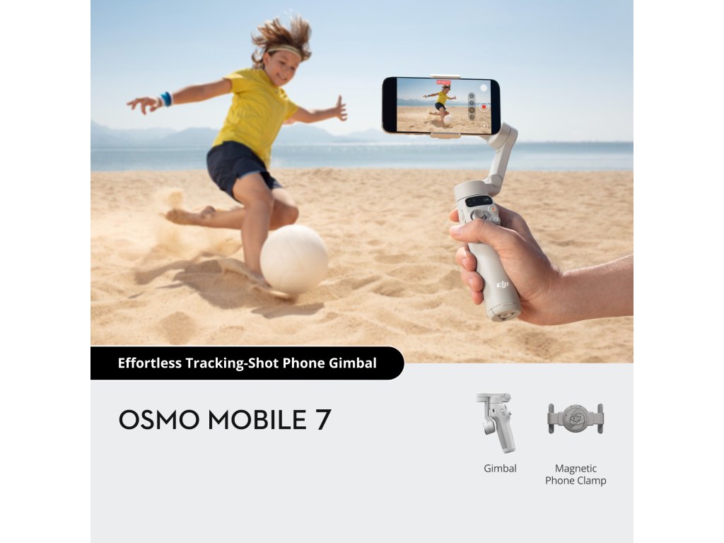 DJI OSMO MOBILE 7 , 3-Axis Gimbal,ActiveTrack 7.0, 10h Battery Life & Phone Charging,Built-in Tripod