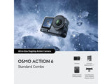 DJI Osmo Action 6 Standard Combo 4K - 120 Video, 38MP, OLED TS, 50GB Built-In Storage, 20m Waterproof