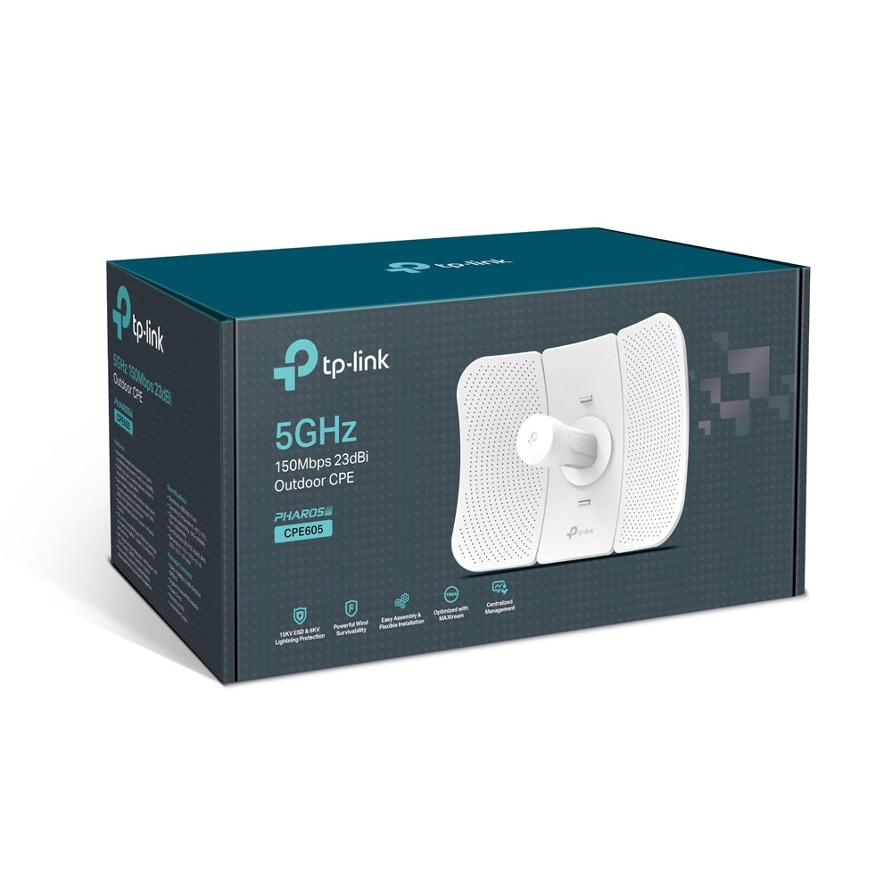 TP-LINK CPE605 5GHz 150Mbps 23dBi Outdoor CPE, 6KV Lightning _ 15KV ESD Protection, IP65