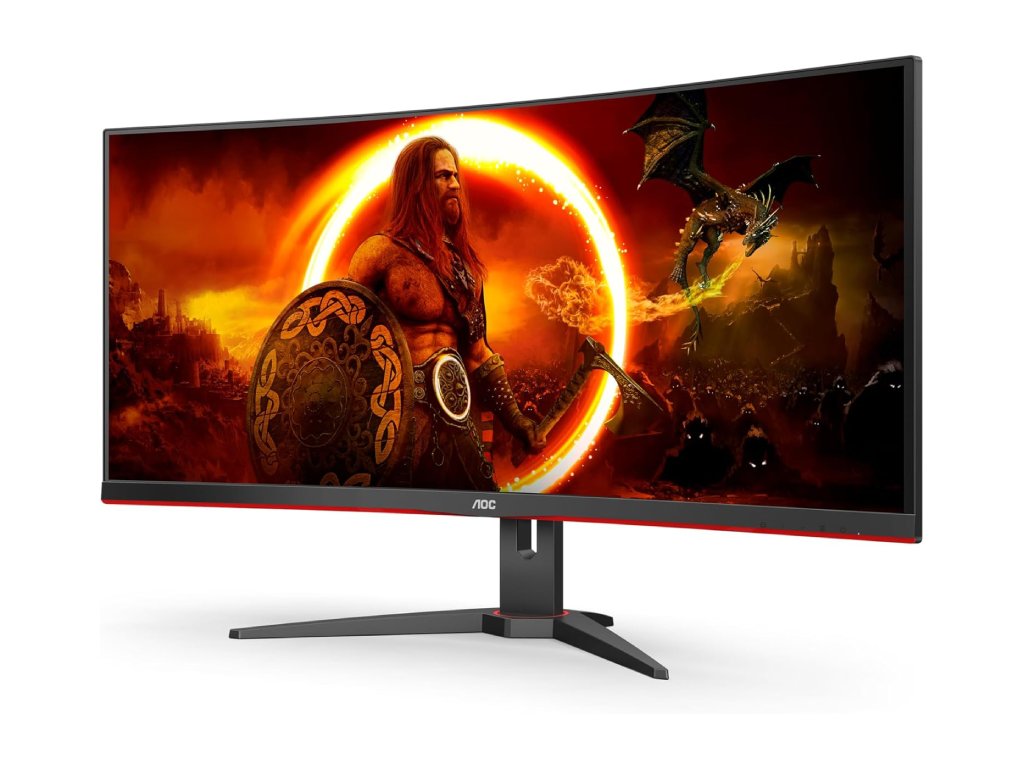 AOC Gaming Curved Monitor CU34G2XE, 34", WQHD 3440x1440, 144Hz, 1 ms, HDMI - DP, 3-sided frameless