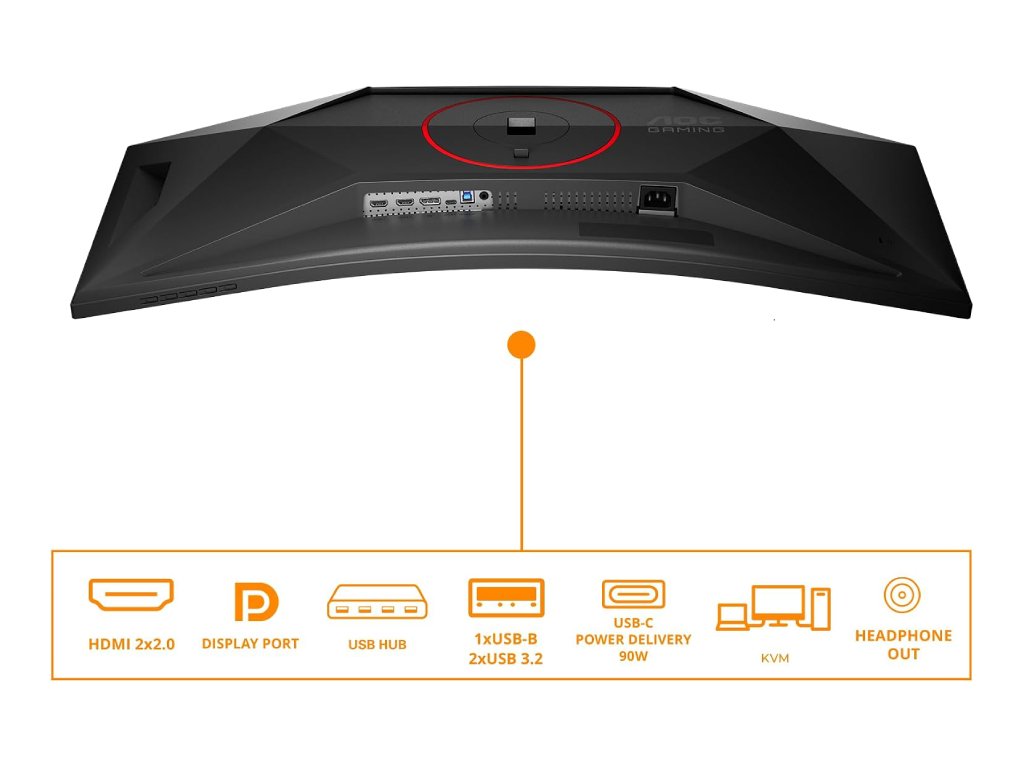 AOC Gaming Curved Monitor CU34G4CA, 34", WQHD 3440x1440, 180Hz, 1 ms, 2500:1, HDMI*2 - DP*1, 5 W x 2