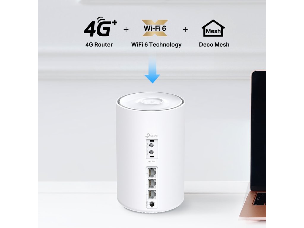 TP-LINK DECO X10-4G(1-PACK) 4G+ AX1500 Whole Home Mesh WiFi 6, 3 Gigabit Ethernet Ports