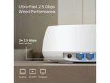 TP-LINK Deco BE25(3-pack) BE5000 Whole Home Mesh WiFi 7 System, 2 2.5 Gbps ports