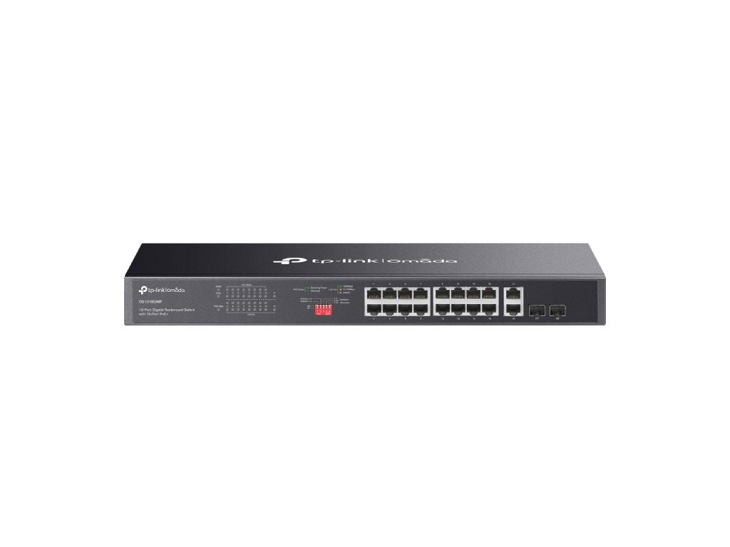 TP-LINK DS1018GMP Omada 18-Port Gigabit Unmanaged Rackmount Switch with 16-Port PoE+,250W PoE Budget