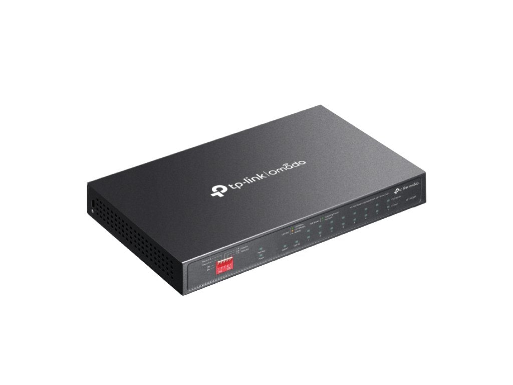TP-LINK DS110GMP Omada 10-Port Gigabit Unmanaged Desktop Switch with 8-Port PoE+, 123W PoE budget