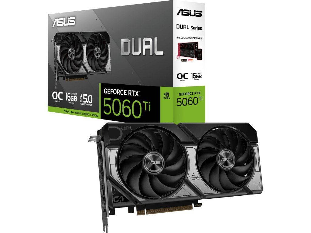 ASUS DUAL GeForce RTX 5060 Ti 16GB GDDR7 OC Edition , HDMI 2.1b*1 - DP 2.1b*3, 128-bit
