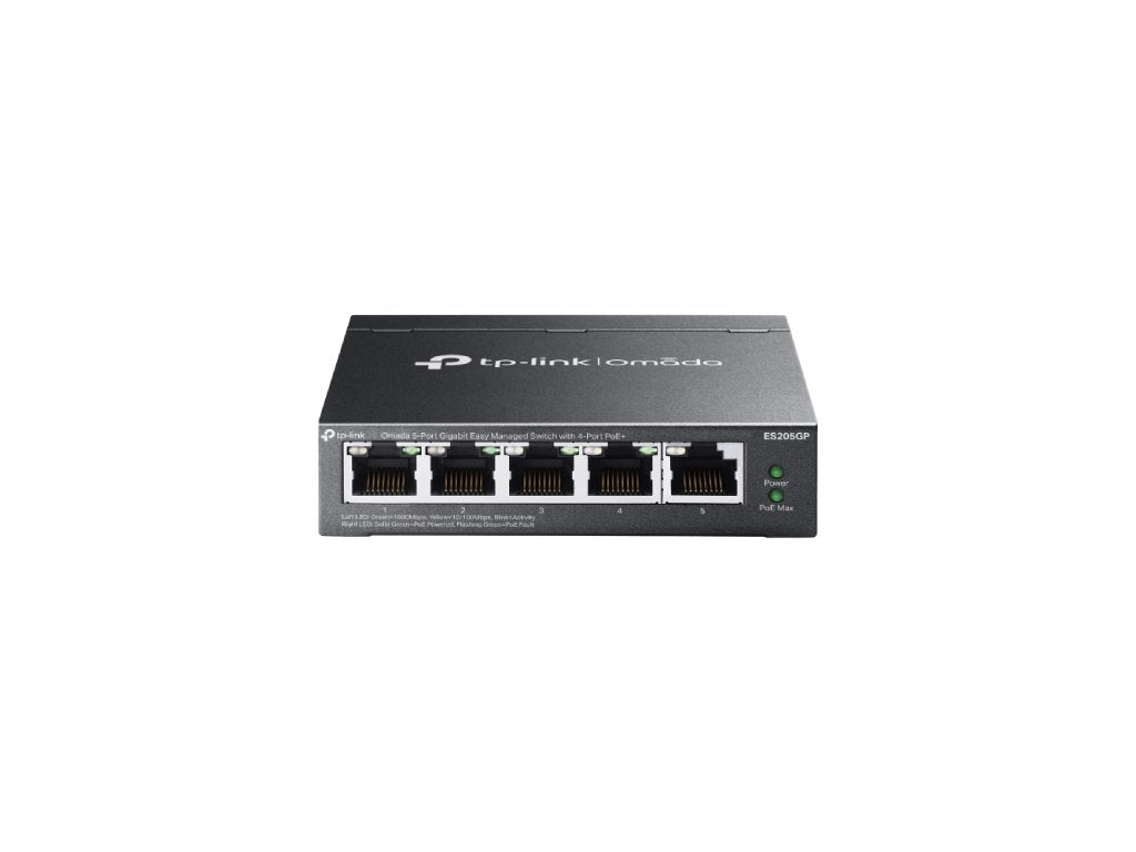 TP-LINK ES205GP Omada 5-Port Gigabit Easy Managed Switch with 4-Port PoE+, 65W Power Budget